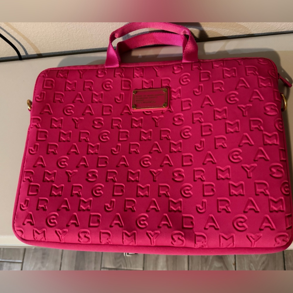 Marc By Marc Jacobs Pink Embossed Laptop Bag